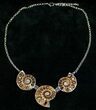 Triple Ammonite Necklace - Million Years Old #11901-1
